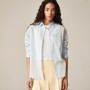 J. Crew Women's Light Blue Garçon Classic Button Down Shirt in Cotton Voile sz 6